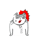 手描きしろねこ～日常のあいさつ～（個別スタンプ：38）