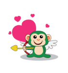 Lovely Couple Funny Little Green Monkey（個別スタンプ：10）