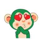 Lovely Couple Funny Little Green Monkey（個別スタンプ：19）