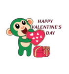 Lovely Couple Funny Little Green Monkey（個別スタンプ：23）