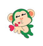 Lovely Couple Funny Little Green Monkey（個別スタンプ：30）