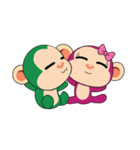 Lovely Couple Funny Little Green Monkey（個別スタンプ：31）