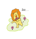 つんつんライオンくんとブタまるこちゃん（個別スタンプ：1）
