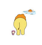 つんつんライオンくんとブタまるこちゃん（個別スタンプ：7）