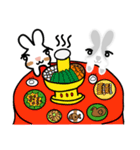 Rabbit Der ＆ Apple say auspicious words（個別スタンプ：32）