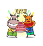 Gipopo and Deroro, hippo and deer friend（個別スタンプ：36）
