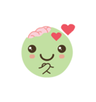 かわいい緑のゾンビ愛（個別スタンプ：1）