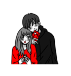 Manga couple in love - Valentine's Day（個別スタンプ：10）