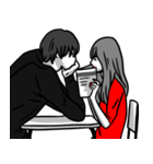 Manga couple in love - Valentine's Day（個別スタンプ：27）
