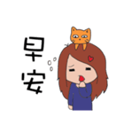 Fanny and her cat（個別スタンプ：28）