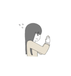黒髪さらさらスタンプ（個別スタンプ：8）