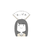 黒髪さらさらスタンプ（個別スタンプ：16）