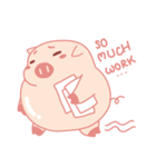 Adorable Chubby Pink Pig in Busy Tasks（個別スタンプ：38）