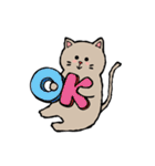 手描き風のグレーのねこちゃん（個別スタンプ：3）