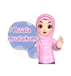 Amarena Muslim hijab girl-Eng（個別スタンプ：1）