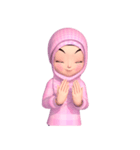 Amarena Muslim hijab girl-Eng（個別スタンプ：3）
