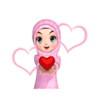 Amarena Muslim hijab girl-Eng（個別スタンプ：5）