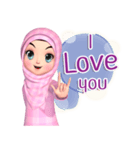 Amarena Muslim hijab girl-Eng（個別スタンプ：7）