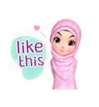 Amarena Muslim hijab girl-Eng（個別スタンプ：15）