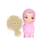 Amarena Muslim hijab girl-Eng（個別スタンプ：16）