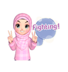 Amarena Muslim hijab girl-Eng（個別スタンプ：17）