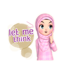 Amarena Muslim hijab girl-Eng（個別スタンプ：19）