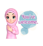 Amarena Muslim hijab girl-Eng（個別スタンプ：21）