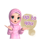 Amarena Muslim hijab girl-Eng（個別スタンプ：22）