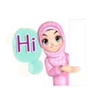 Amarena Muslim hijab girl-Eng（個別スタンプ：29）