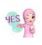 Amarena Muslim hijab girl-Eng（個別スタンプ：34）