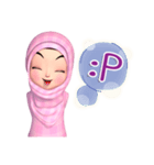Amarena Muslim hijab girl-Eng（個別スタンプ：35）