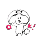 白いトイプードルのリオンくん（個別スタンプ：1）