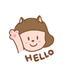 女の子と猫（個別スタンプ：1）