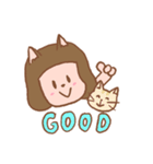 女の子と猫（個別スタンプ：11）