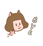 女の子と猫（個別スタンプ：17）