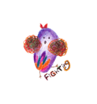 Purple bird ＆ flower hedgehog（個別スタンプ：7）