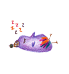 Purple bird ＆ flower hedgehog（個別スタンプ：10）