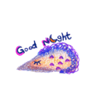 Purple bird ＆ flower hedgehog（個別スタンプ：11）