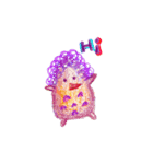 Purple bird ＆ flower hedgehog（個別スタンプ：13）