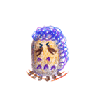 Purple bird ＆ flower hedgehog（個別スタンプ：14）