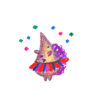 Purple bird ＆ flower hedgehog（個別スタンプ：15）