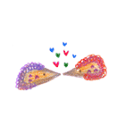 Purple bird ＆ flower hedgehog（個別スタンプ：16）