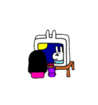 桃色おんなの子（個別スタンプ：1）