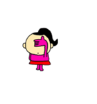 桃色おんなの子（個別スタンプ：19）
