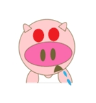 cute pig exercise（個別スタンプ：34）