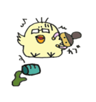 疲れぎみひよこのパパことぴぐちゃん（個別スタンプ：1）