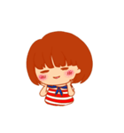 Little girl with a Striped Shirt（個別スタンプ：4）