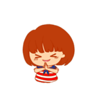 Little girl with a Striped Shirt（個別スタンプ：6）