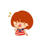 Little girl with a Striped Shirt（個別スタンプ：14）
