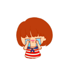 Little girl with a Striped Shirt（個別スタンプ：27）
